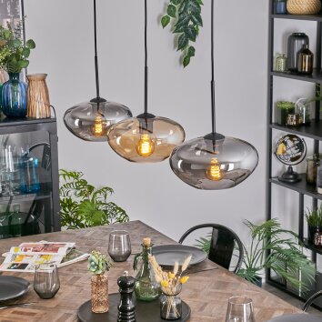 Mertola Hanglamp, Hanglamp Zwart, 3-lichts