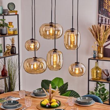 Apedo Hanglamp, Hanglamp Amber, 6-lichts