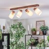 Fallhagen Plafondlamp, Plafondspot Chroom, Hout donker, 4-lichts