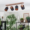 Fallhagen Plafondlamp, Plafondspot Chroom, Hout donker, 4-lichts