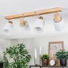 Fallhagen Plafondlamp, Plafondspot Chroom, Hout licht, 4-lichts