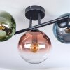 Gastor Plafondlamp, Kogellampje Blauw, Groen, Duidelijk, Koperkleurig, 3-lichts