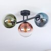 Gastor Plafondlamp, Kogellampje Blauw, Groen, Duidelijk, Koperkleurig, 3-lichts