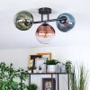 Gastor Plafondlamp, Kogellampje Blauw, Groen, Duidelijk, Koperkleurig, 3-lichts