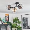 Koyoto Plafondlamp, Kogellampje Amber, Duidelijk, Rookkleurig, 3-lichts