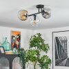 Ripoll Plafondlamp, Kogellampje Amber, Duidelijk, Rookkleurig, 3-lichts