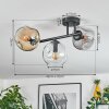 Ripoll Plafondlamp, Kogellampje Amber, Duidelijk, Rookkleurig, 3-lichts