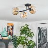 Ripoll Plafondlamp, Kogellampje Amber, Duidelijk, 3-lichts