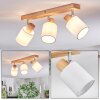 Fallhagen Plafondlamp, Plafondspot Chroom, Hout licht, 3-lichts