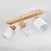 Fallhagen Plafondlamp, Plafondspot Chroom, Hout licht, 3-lichts