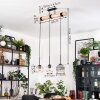 Koyoto Hanglamp, Kogellampje, Hanglamp Natuurlijke kleuren, Zwart, 3-lichts
