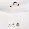 Koyoto Hanglamp, Kogellampje, Hanglamp Natuurlijke kleuren, Zwart, 3-lichts