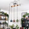 Koyoto Hanglamp, Kogellampje, Hanglamp Natuurlijke kleuren, Zwart, 3-lichts