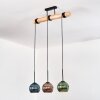 Koyoto Hanglamp, Kogellampje, Hanglamp Natuurlijke kleuren, Zwart, 3-lichts