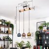 Koyoto Hanglamp, Kogellampje, Hanglamp Natuurlijke kleuren, Zwart, 3-lichts
