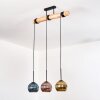 Koyoto Hanglamp, Kogellampje, Hanglamp Natuurlijke kleuren, Zwart, 3-lichts