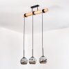 Ripoll Hanglamp, Kogellampje, Hanglamp Natuurlijke kleuren, Zwart, 3-lichts