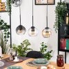 Koyoto Hanglamp, Kogellampje, Hanglamp Natuurlijke kleuren, Zwart, 3-lichts