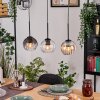 Koyoto Hanglamp, Kogellampje, Hanglamp Natuurlijke kleuren, Zwart, 3-lichts