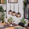 Koyoto Hanglamp, Kogellampje, Hanglamp Natuurlijke kleuren, Zwart, 3-lichts