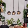 Koyoto Hanglamp, Kogellampje, Hanglamp Natuurlijke kleuren, Zwart, 3-lichts