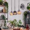 Koyoto Hanglamp, Kogellampje, Hanglamp Natuurlijke kleuren, Zwart, 3-lichts