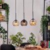 Koyoto Hanglamp, Kogellampje, Hanglamp Natuurlijke kleuren, Zwart, 3-lichts