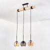 Koyoto Hanglamp, Kogellampje, Hanglamp Natuurlijke kleuren, Zwart, 3-lichts