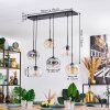 Apedo Hanglamp, Kogellampje, Hanglamp Amber, Duidelijk, Rookkleurig, 6-lichts