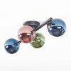 Chehalis Plafondlamp, Kogellampje Blauw, Groen, Koperkleurig, 4-lichts