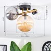 Chehalis Plafondlamp, Kogellampje Goud, Zwart, 3-lichts