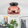 Ripoll Plafondlamp, Kogellampje Duidelijk, Koperkleurig, 1-licht
