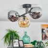Ripoll Plafondlamp, Kogellampje Amber, Rookkleurig, 3-lichts