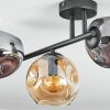 Ripoll Plafondlamp, Kogellampje Amber, Rookkleurig, 3-lichts