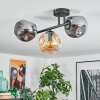 Ripoll Plafondlamp, Kogellampje Amber, Rookkleurig, 3-lichts