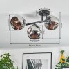 Ripoll Plafondlamp, Kogellampje Chroom, Rookkleurig, 3-lichts