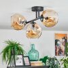 Ripoll Plafondlamp, Kogellampje Amber, 3-lichts