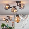 Ripoll Plafondlamp, Kogellampje Duidelijk, Rookkleurig, 3-lichts