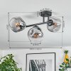 Ripoll Plafondlamp, Kogellampje Duidelijk, Rookkleurig, 3-lichts