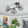 Ripoll Plafondlamp, Kogellampje Duidelijk, Rookkleurig, 3-lichts