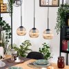 Koyoto Hanglamp, Kogellampje, Hanglamp Natuurlijke kleuren, Zwart, 3-lichts