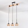 Koyoto Hanglamp, Kogellampje, Hanglamp Natuurlijke kleuren, Zwart, 3-lichts
