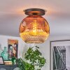 Ripoll Plafondlamp, Kogellampje Duidelijk, Koperkleurig, 1-licht