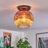 Ripoll Plafondlamp, Kogellampje Duidelijk, Koperkleurig, 1-licht