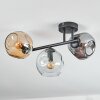 Ripoll Plafondlamp, Kogellampje Amber, Duidelijk, Rookkleurig, 3-lichts