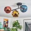 Ripoll Plafondlamp, Kogellampje Blauw, Goud, Koperkleurig, 3-lichts