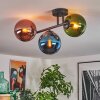 Gastor Plafondlamp, Kogellampje Blauw, Groen, Koperkleurig, 3-lichts