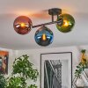 Gastor Plafondlamp, Kogellampje Blauw, Groen, Koperkleurig, 3-lichts