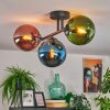 Gastor Plafondlamp, Kogellampje Blauw, Groen, Koperkleurig, 3-lichts
