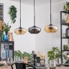 Mertola Hanglamp, Hanglamp Amber, Rookkleurig, 3-lichts